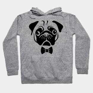 Cute Pug Face and Tie by AiReal Apparel Hoodie